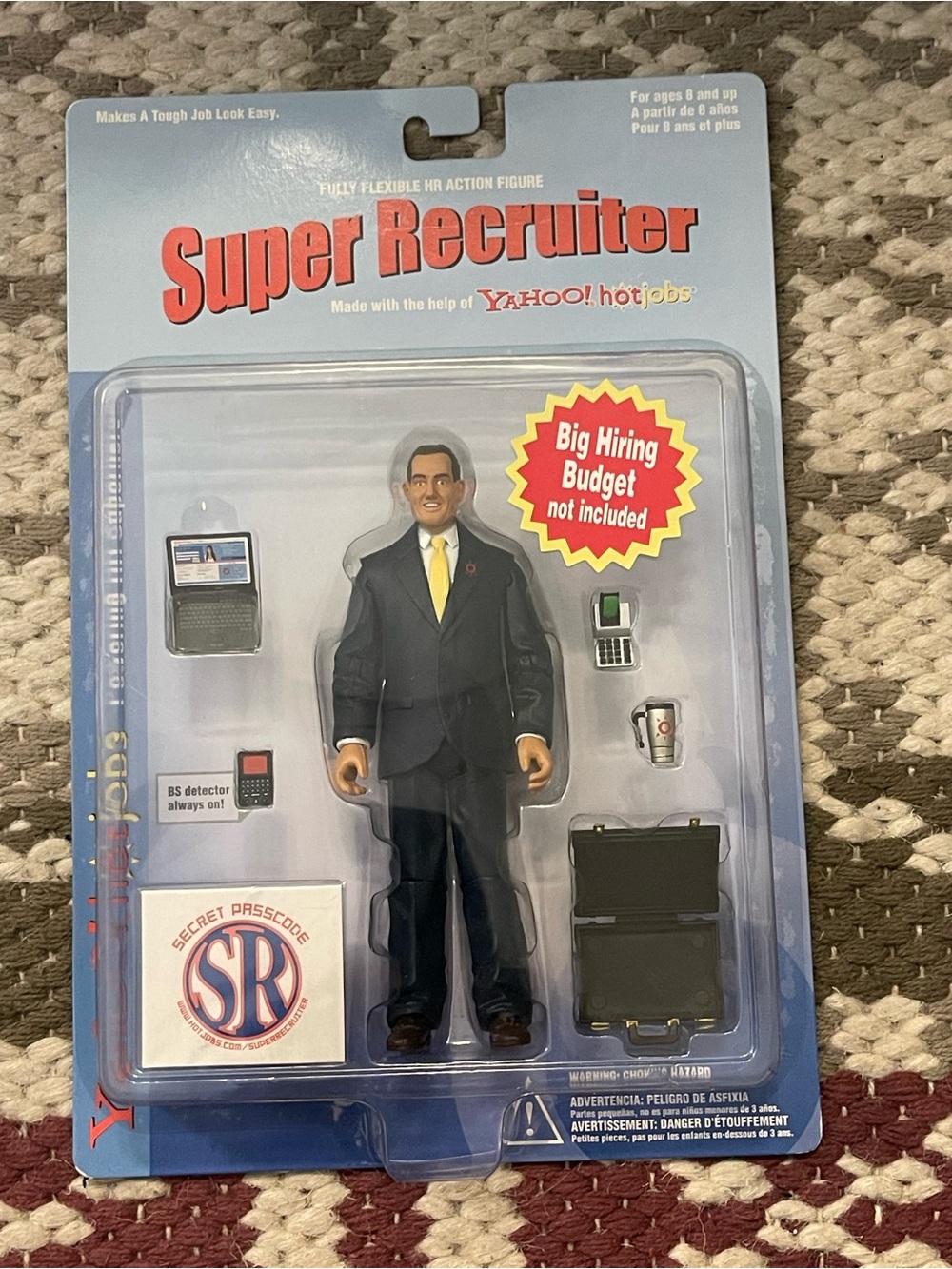 Vintage 2005 Yahoo! HotJobs Super Recruiter Action Figure Happy Worker NIP
